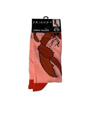 Friends Lobster Pink Crew Socks Size 9-13 | Cute Gift Funny Quote New